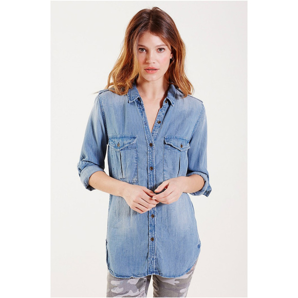 true religion denim shirt womens